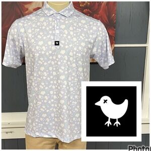 Bad Birdie Polo Golf Shirt Mens Medium Athletic Fit Wicking Performance
